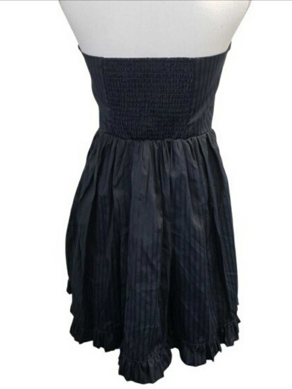 Red Camel Striped Strapless Navy Black Dress Sz M - Picture 2 of 6